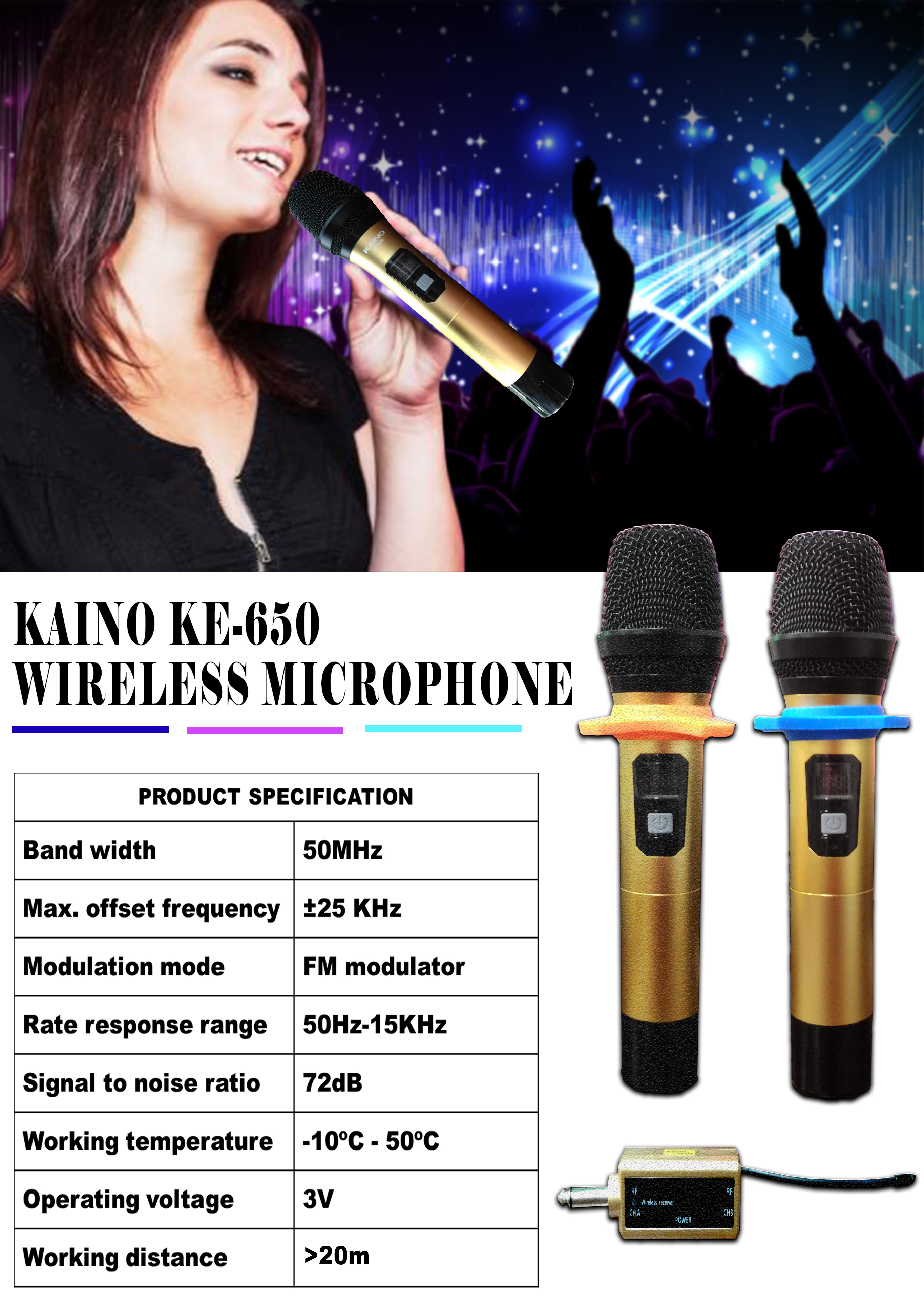 KAINO WIRELESS MICROPHONE KE-650